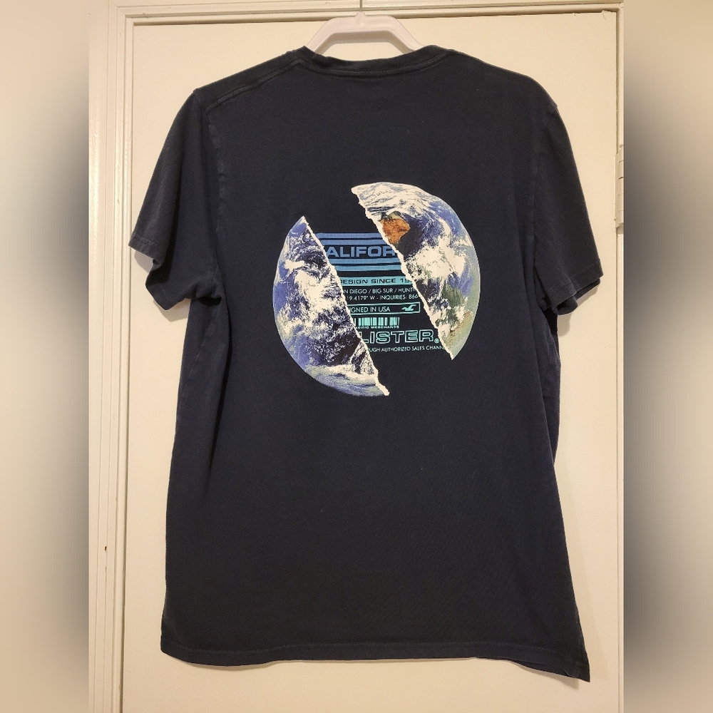 Hollister Navy Blue Graphic T-Shirt